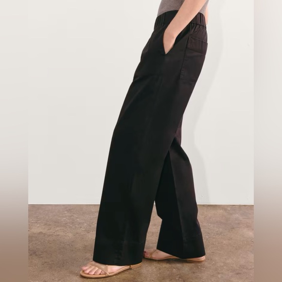 Everlane The Easy Pant Straight Pant Cotton Pull On Elastic Waist Women's Small - Picture 7 of 13
